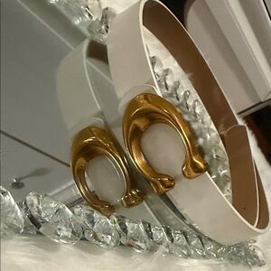 White Belt with Gold Buckle